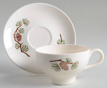 Misty Pine Flat Cup & Saucer Set