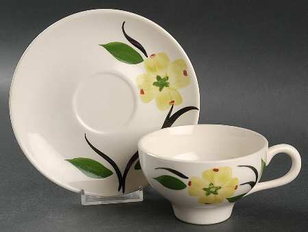 Dixie Dogwood Footed Cup & Saucer Set