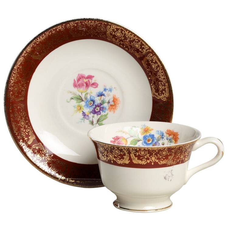 American Lady Footed Cup & Saucer Set