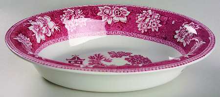 STV1 Pink 9" Oval Vegetable Bowl