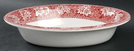 STV1 Pink 10" Oval Vegetable Bowl