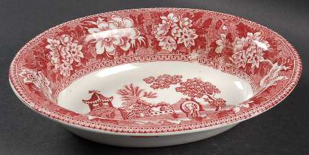STV1 Pink 8" Oval Vegetable Bowl