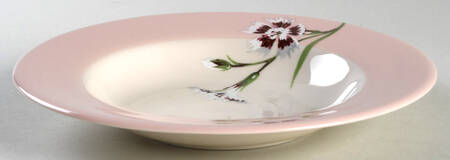 Garden Pinks Pink Rim Soup Bowl