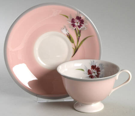 Garden Pinks Pink Footed Cup & Saucer Set