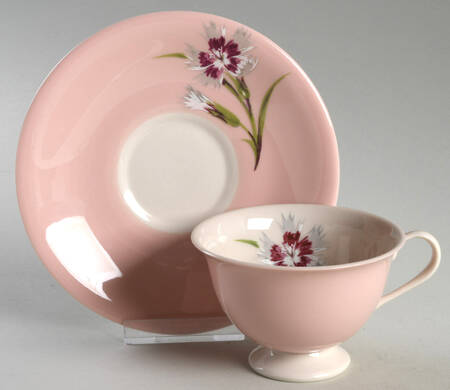 Garden Pinks Pink Footed Cup & Saucer Set