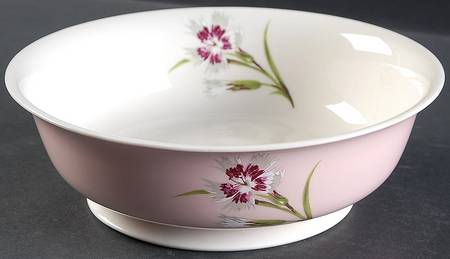 Garden Pinks Pink 8" Round Vegetable Bowl