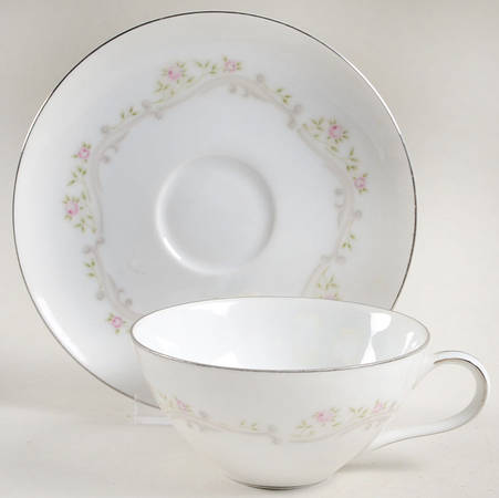 Rose Bud Flat Cup & Saucer Set