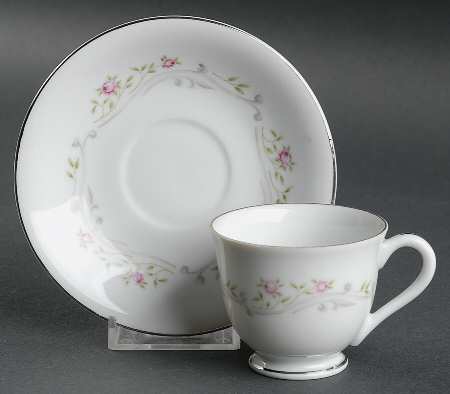Rose Bud Footed Demitasse Cup & Saucer Set