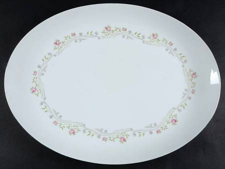 Rose Bud 16" Oval Serving Platter