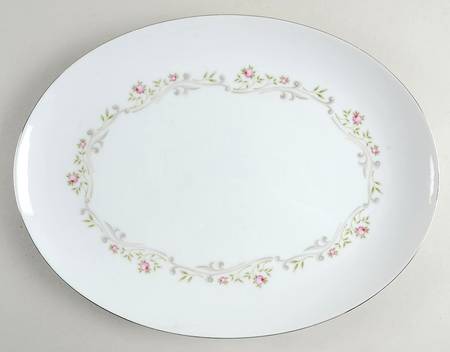 Rose Bud 14" Oval Serving Platter