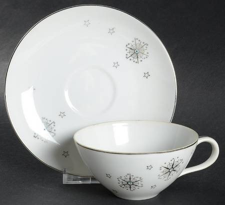 Stardust Flat Cup & Saucer Set