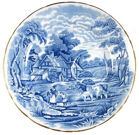 Rural Scenes Plate for Dessert Plate & Cup Set