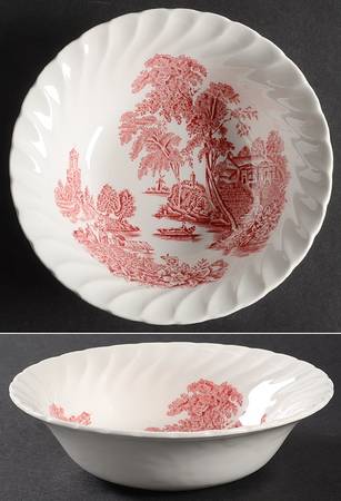 The Ferry Pink (White Back, Swirl) Coupe Cereal Bowl