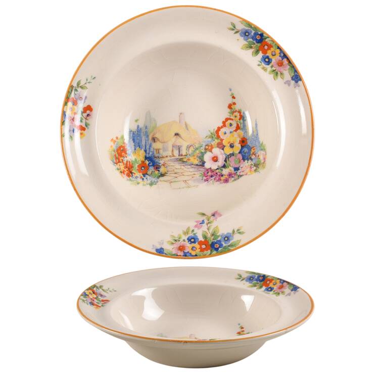 Old England Gardens Rim Cereal Bowl by Swinnertons