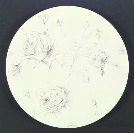 Etched Rose 12" Chop Plate (Round Platter)