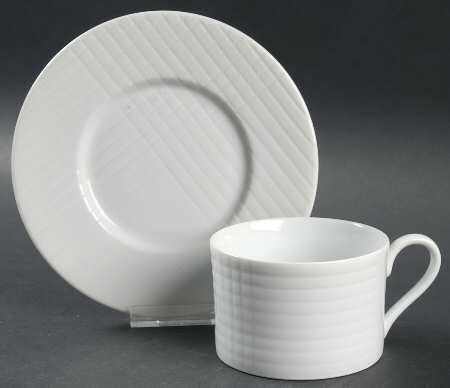 Meier Grid Flat Cup & Saucer Set