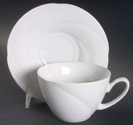 Spiral Flat Cup & Saucer Set