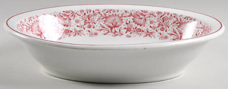 Roxbury-Red ((Red Trim) 11" Oval Vegetable Bowl