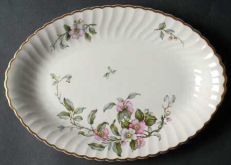 Apple Blossom 14" Oval Serving Platter
