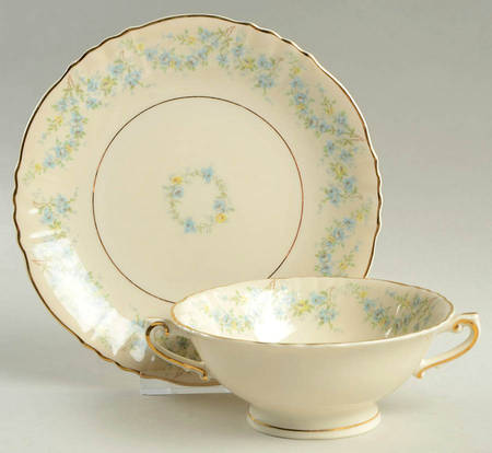 Appleton Footed Cream Soup Bowl & Saucer Set