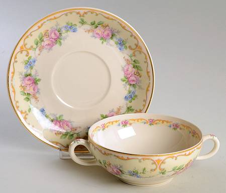 Avondale Flat Cream Soup Bowl & Saucer Set