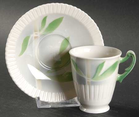 Bamboo Footed Demitasse Cup & Saucer Set