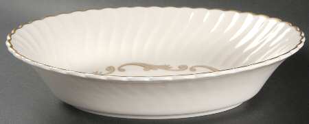 Baroque Gray 9" Oval Vegetable Bowl