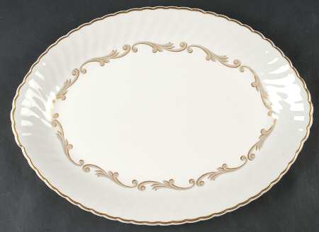 Baroque Gray 16" Oval Serving Platter