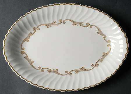 Baroque Gray 14" Oval Serving Platter by Syracuse