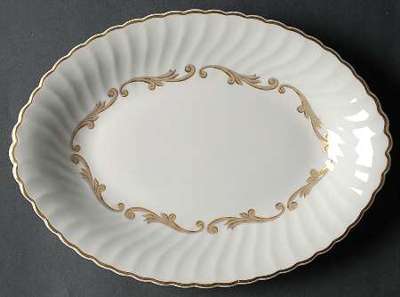 Baroque Gray 11" Oval Serving Platter