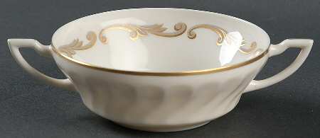 Baroque Gray Flat Cream Soup Bowl