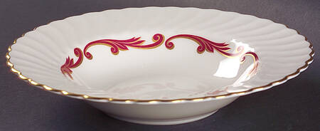 Baroque Maroon Rim Soup Bowl