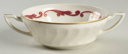 Baroque Maroon Flat Cream Soup Bowl