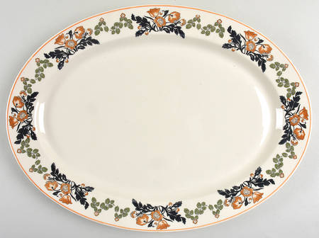 Berkshire (Orange Flowers) 16" Oval Serving Platter