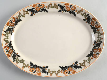 Berkshire (Orange Flowers) 14" Oval Serving Platter