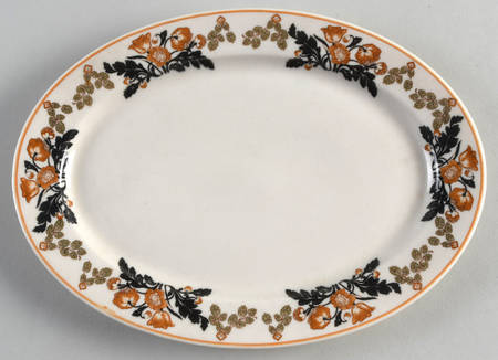 Berkshire (Orange Flowers) 10" Oval Serving Platter