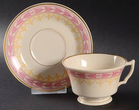 Betsy Ross Pink Footed Cup & Saucer Set