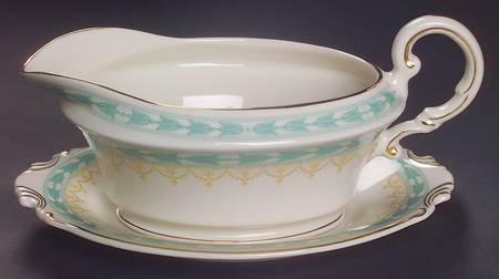 Betsy Ross Turquoise Gravy Boat & Underplate