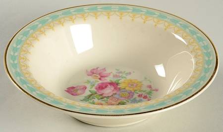Betsy Ross Turquoise Rim Fruit/Dessert (Sauce) Bowl