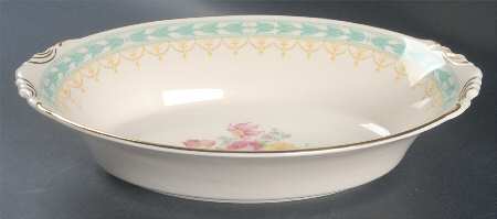 Betsy Ross Turquoise 10" Oval Vegetable Bowl