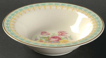 Betsy Ross Turquoise Rim Cereal Bowl