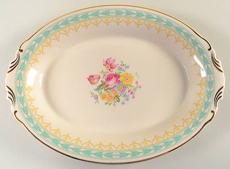 Betsy Ross Turquoise 12" Oval Serving Platter