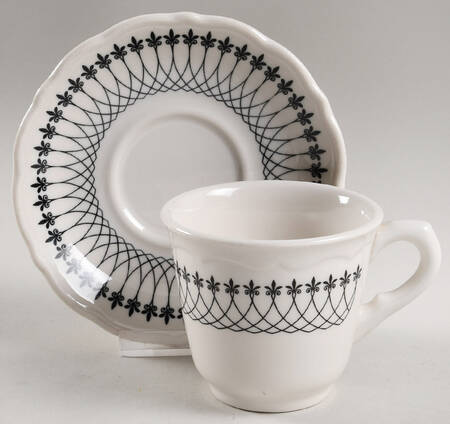 Black Lace Flat Cup & Saucer Set