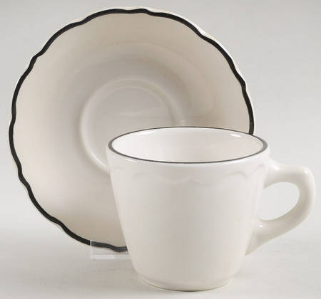 Black Platinum Flat Cup & Saucer Set