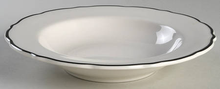 Black Platinum Rim Soup Bowl