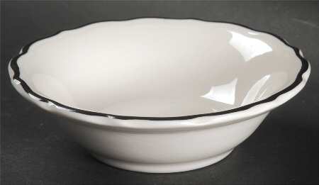 Black Platinum Rim Fruit/Dessert (Sauce) Bowl