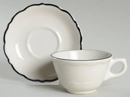 Black Platinum Flat Cup & Saucer Set