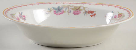 Bombay (Yellow Trim, White Body) 8" Oval Vegetable Bowl