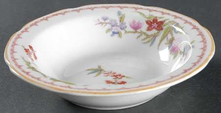 Bombay (Yellow Trim, White Body) Rim Fruit/Dessert (Sauce) Bowl