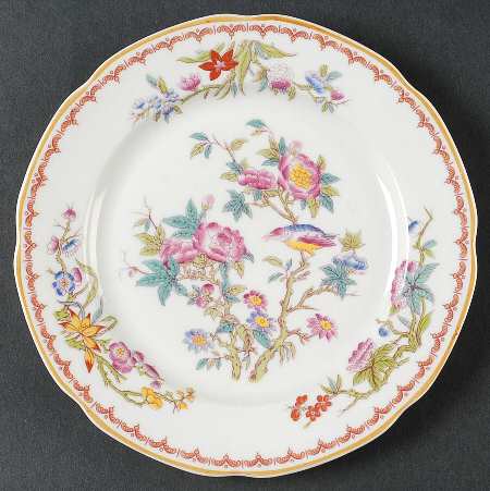 Bombay (Yellow Trim, White Body) Dessert/Pie Plate
